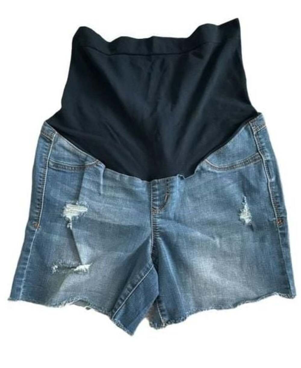 1822 Denim Maternity Distressed Cutoff Denim Shorts Size 8/29